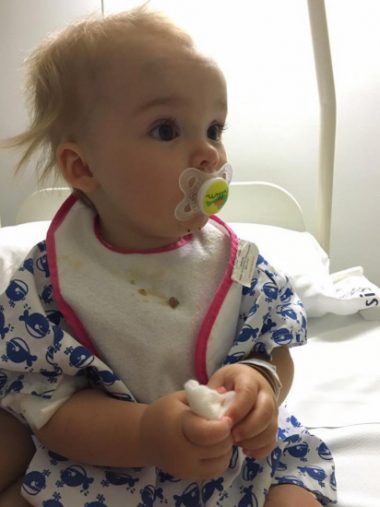 Sore and exhausted, 11-month-old Lily spent eight hours in hospital without food and drink. 