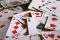 Scattered poker cards.